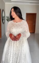 Majestic Rani Pink Resham Anarkali Ensemble - Image 3