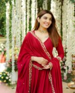 Sindoor Red Maharani Anarkali Ensemble - Image 8