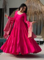 Heritage Resham Silk Anarkali Ensemble - Image 7