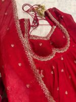 Regal Sindoor Red Heritage Anarkali Set - Image 3