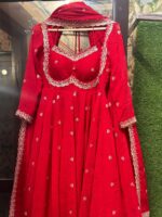 Regal Sindoor Red Heritage Anarkali Set - Image 2