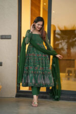 Royal Rama Green Heritage Anarkali Ensemble - Image 4