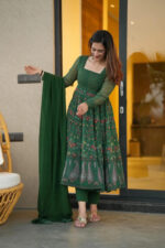 Royal Rama Green Heritage Anarkali Ensemble