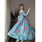 Royal Midnight Blue Resham Anarkali Set