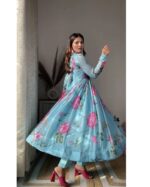 Royal Midnight Blue Resham Anarkali Set