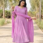 Majestic Midnight Purple Resham Anarkali