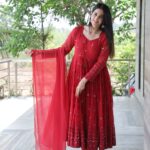 Majestic Sindoor Red Resham Anarkali Ensemble
