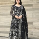 Royal Midnight Black Resham Anarkali
