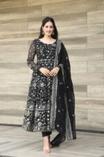 Royal Midnight Black Resham Anarkali