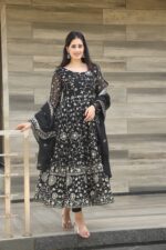 Royal Midnight Black Resham Anarkali - Image 2