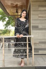 Royal Midnight Black Resham Anarkali - Image 4