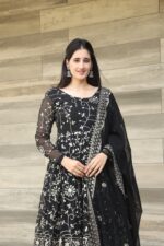 Royal Midnight Black Resham Anarkali - Image 3
