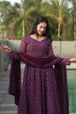 Regal Jamun Resham Anarkali Set - Image 5