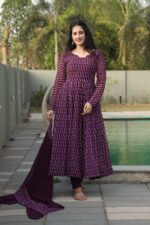 Regal Jamun Resham Anarkali Set - Image 4