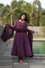 Regal Jamun Resham Anarkali Set - Image 3