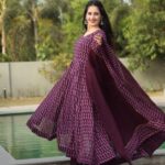 Regal Jamun Resham Anarkali Set
