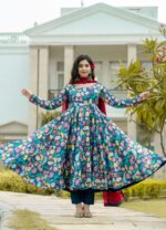 Heritage Midnight Blue Resham Anarkali Ensemble
