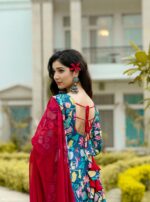 Heritage Midnight Blue Resham Anarkali Ensemble - Image 4