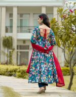 Heritage Midnight Blue Resham Anarkali Ensemble - Image 3