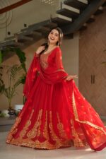 Sindoor Red Heritage Anarkali Ensemble