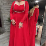 Maharani Sindoor Red Zari Anarkali Set