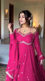 Rani Pink Maharani Anarkali Ensemble - Image 2