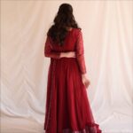 Regal Sindoor Red Resham Suit Set - Image 4