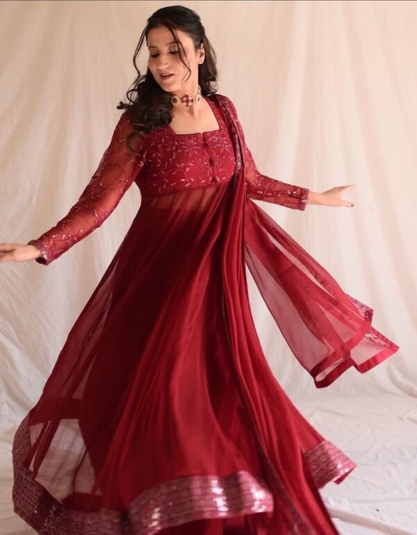 Regal Sindoor Red Resham Suit Set