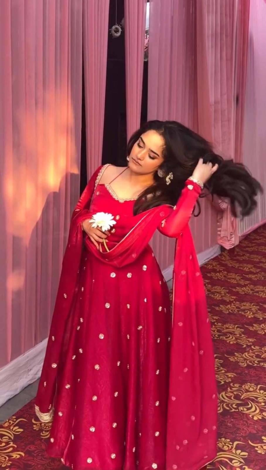 WhatsAppImage2025-11-23at6.46.44PM_1 Maharani Sindoor Red Silk Anarkali - Image 1