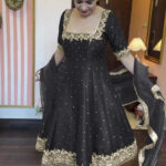 Regal Midnight Black Vichitra Lehenga Set