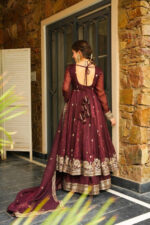 Regal Rama Maroon Heritage Anarkali Set - Image 10