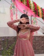 Royal Rani Pink Silk Anarkali - Image 3