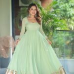 Regal Pista Green Resham Anarkali Set