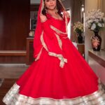 Regal Sindoor Red Zari Anarkali Set