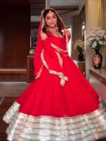 Regal Sindoor Red Zari Anarkali Set