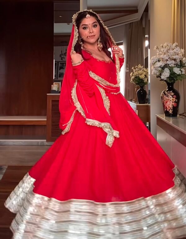 Regal Sindoor Red Zari Anarkali Set