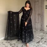 Royal Midnight Black Zari Anarkali - Image 2