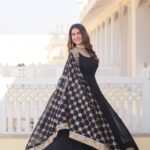 Royal Midnight Black Silk Anarkali