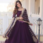 Regal Midnight Blue Zari Dupatta Set