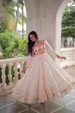 Graceful Ivory Gota Patti Utsav Anarkali