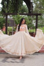 Graceful Ivory Gota Patti Utsav Anarkali - Image 4