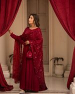 Royal Midnight Blue & Sindoor Red Kurta Set - Image 5