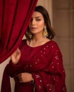 Royal Midnight Blue & Sindoor Red Kurta Set - Image 2