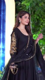 Midnight Black Maharani Anarkali Set - Image 5