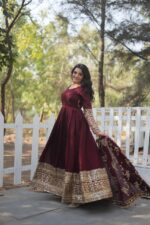 Royal Sindoor Red Resham Ensemble - Image 2
