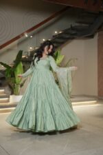 Heritage Resham Silk Anarkali Ensemble - Image 4