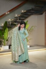 Heritage Resham Silk Anarkali Ensemble - Image 11