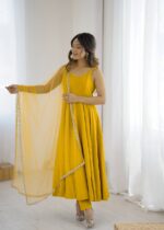 Haldi Yellow Riwaaz Anarkali Set - Image 5