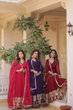 Majestic Rani Pink Resham Ensemble