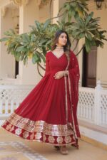 Majestic Rani Pink Resham Ensemble - Image 13